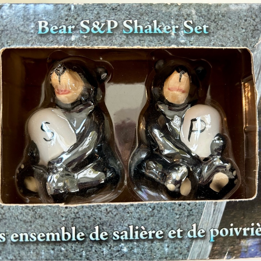 Bear Salt and Pepper Shaker Set - Black and White